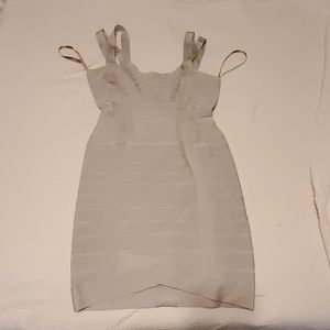 Herve leger velma silver dress
